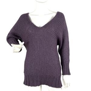 Vintage Y2K American Eagle M Sweater Chunky Knit Mohair Blend Dolman Slv Purple
